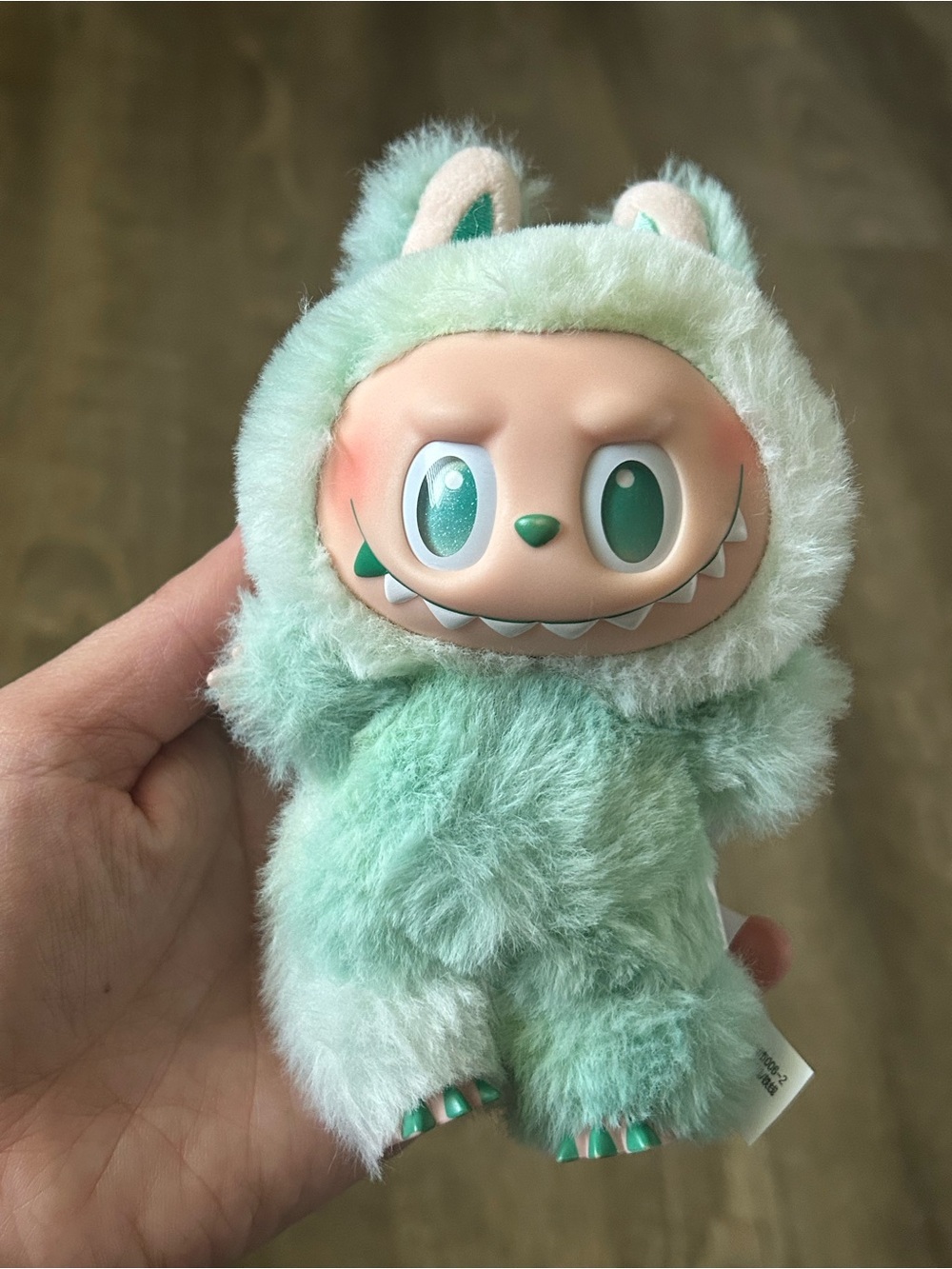 Mint Green Plush Monster Toy with Vinyl Face - Kids Toy